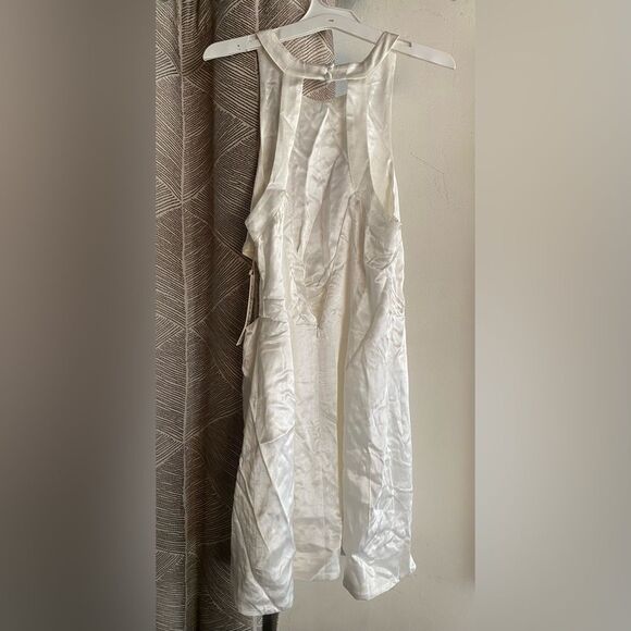 For Love & Lemons Lucy Mini Dress White Satin Sleeveless Sz Medium NWT - Picture 5 of 14